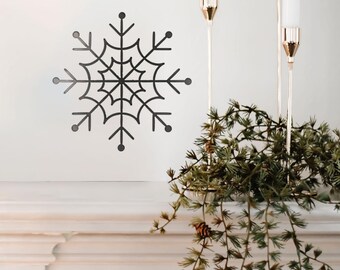 Letrero decorativo de pared de acero con copos de nieve, n.° 3