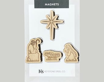 Imanes de Natividad de Navidad, paquete de 4