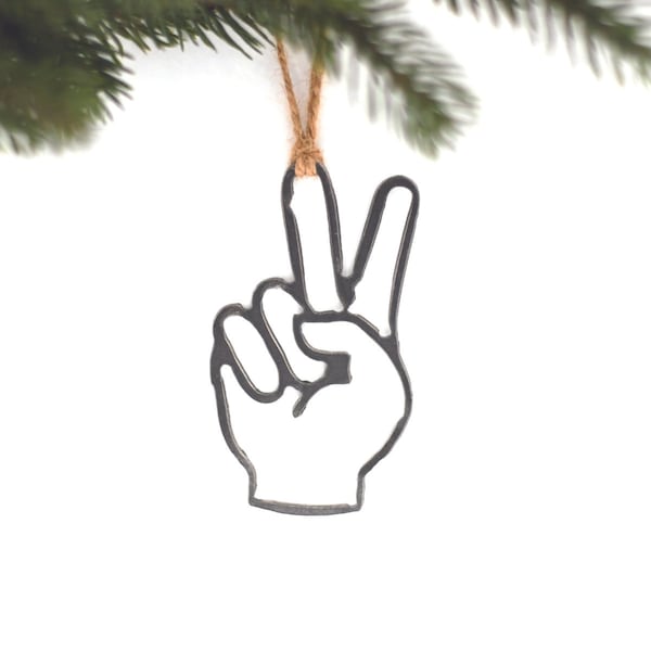 Peace Sign Ornament: Peace Ornament For Christmas Peace Out Hand Symbol Gift Best Friend Ornament