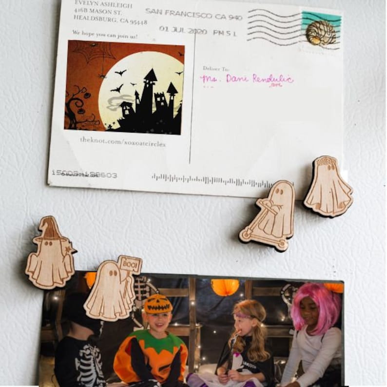 Ghost in Costume Magnet Pack of 4: Cute and Spooky Magnets for ...