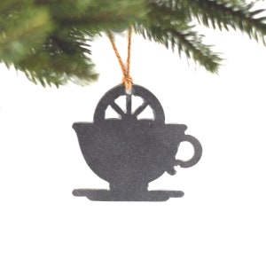 Tea Cup Ornament: Classy Tea Cup with Lemon for Tea Drinkers Holiday Gift Cup and Saucer
