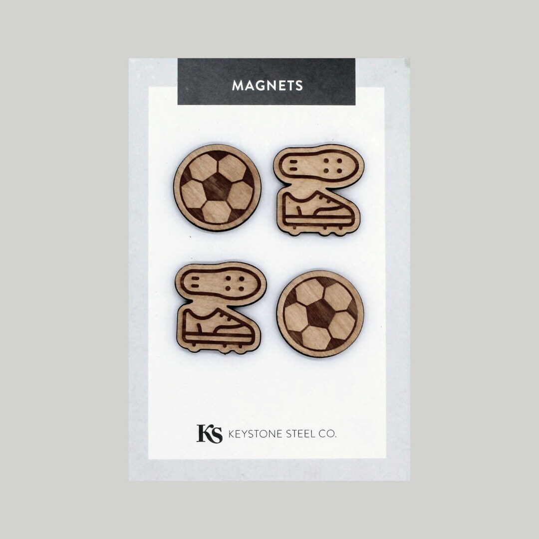 Soccer Ball and Cleats Sport Magnet Pack of 4: Soccer Player Gift ...