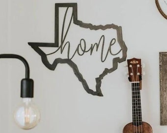 Texas Home Script Steel Wall Decor