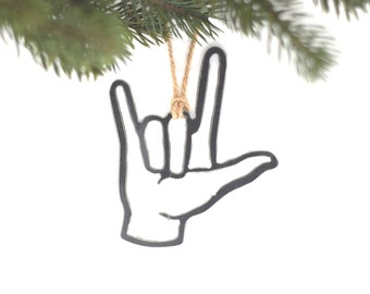 I Love You ASL Ornament