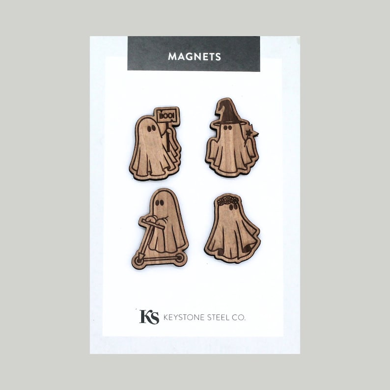 Ghost in Costume Magnet Pack of 4: Cute and Spooky Magnets for ...