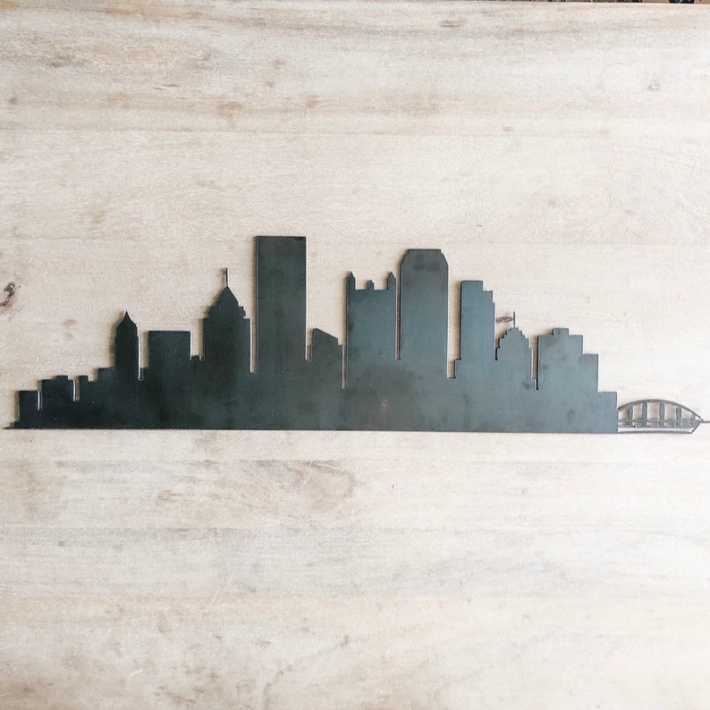 Steel Pittsburgh Skyline Wall Decor Etsy