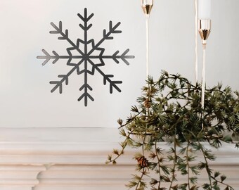 Letrero decorativo de pared de acero con copos de nieve, n.° 2