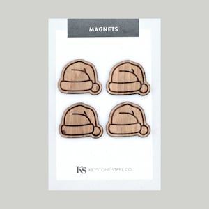 Santa Hat Magnet Pack of 4: Cute Christmas Magnets For Holiday Cards Santa Hat Accessory Stocking Stuffer