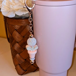 Cup Charm with Straw Attachment