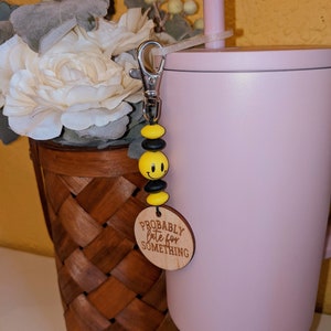 Cup Charm with Straw Attachment