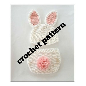 PATTERN crochet bunny outfit pattern, 0-3 months bunny outfit pattern, Easter pattern, crochet Easter pattern, newborn bunny
