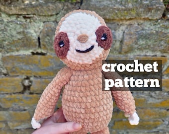 Crochet sloth PATTERN, sloth patter, crochet pattern, crochet stuffed animal, stuffed animal pattern, sloth lover