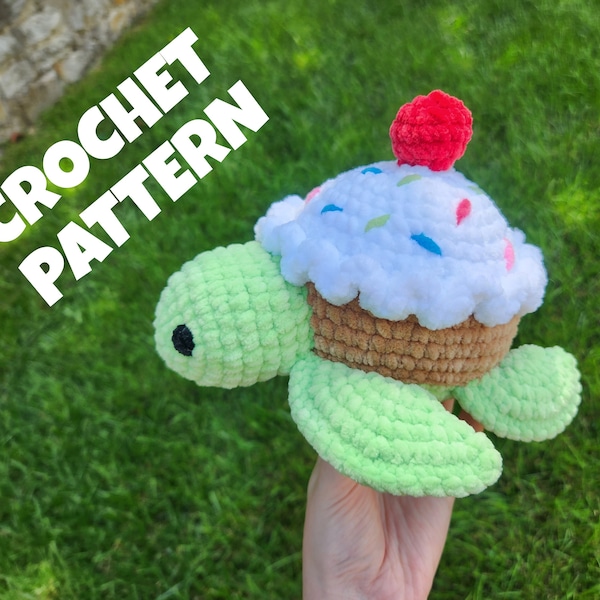 Crochet Cupcake Turtle Pattern, cupcake turtle plush