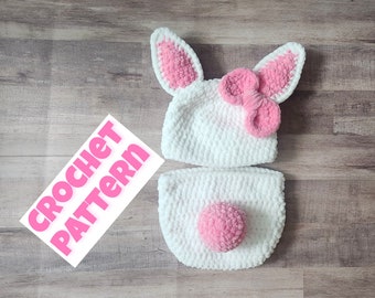 crochet bunny outfit PATTERN, newborn bunny outfit pattern, Easter pattern, crochet Easter pattern, newborn bunny