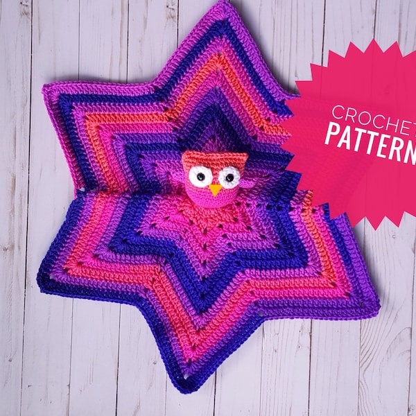 Crochet snuggler lovey pattern, owl blanket pattern, crochet owl blanket, crochet owl security blanket, crochet owl plush pattern