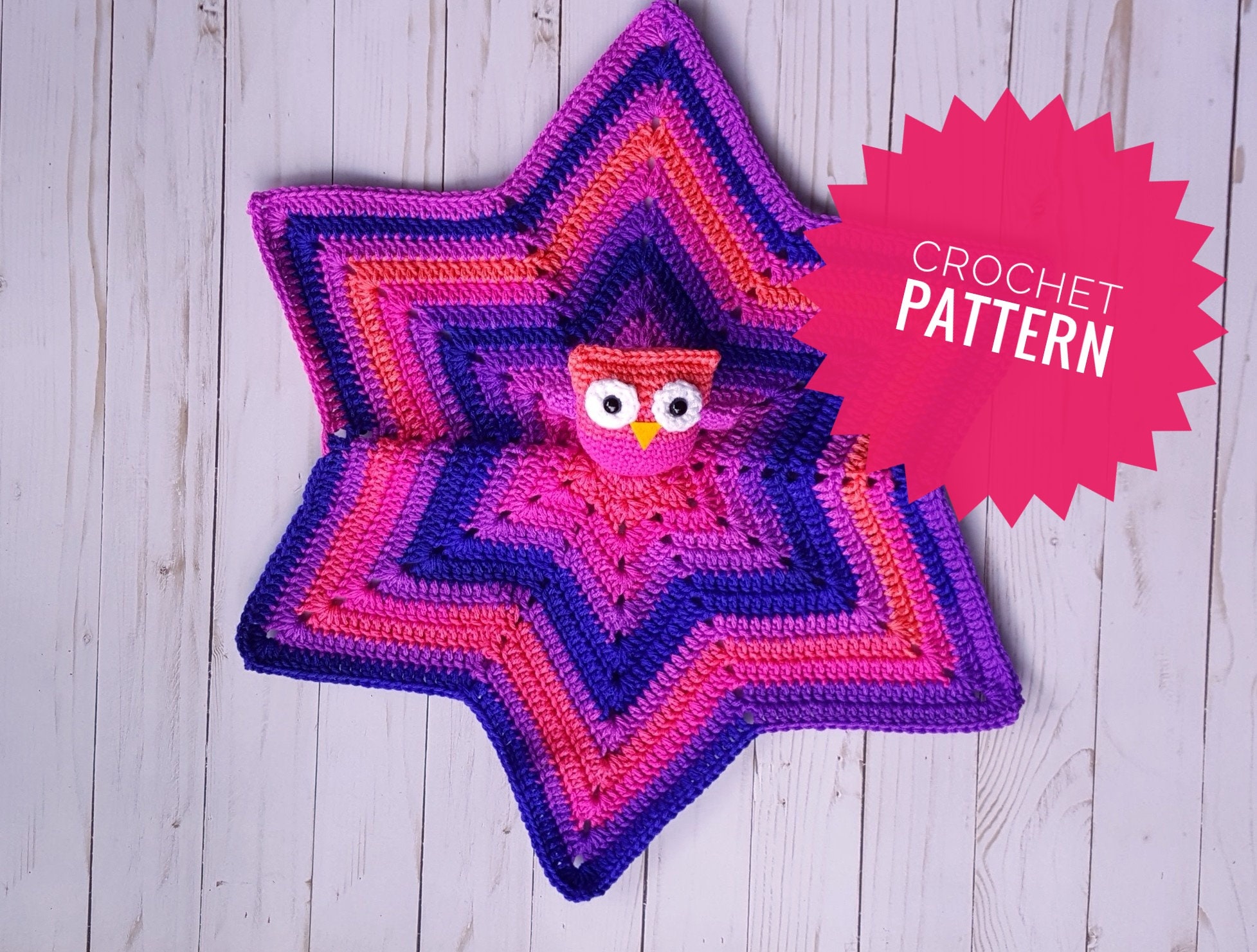 Crochet snuggler lovey pattern, owl blanket pattern, crochet owl blanket, crochet owl security blank