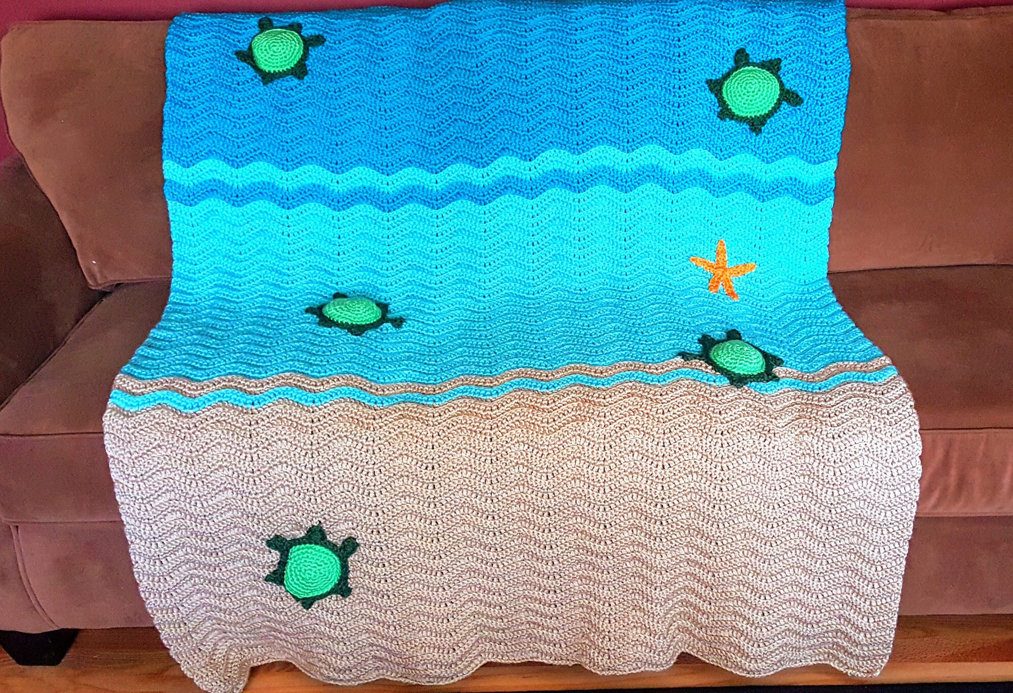 Crochet Sea Turtle Blanket baby blanket nursery blanket Etsy