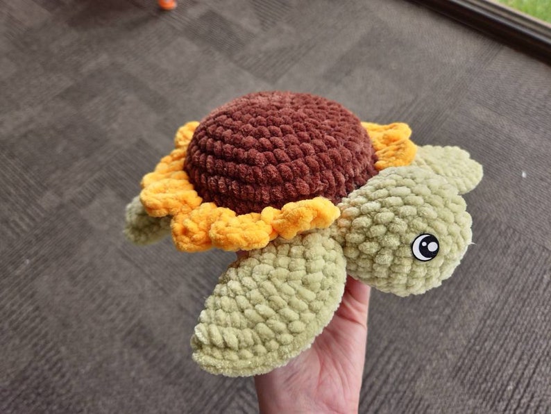 Crochet Sunflower Turtle Crochet Sunflower Turtle Plush - Etsy