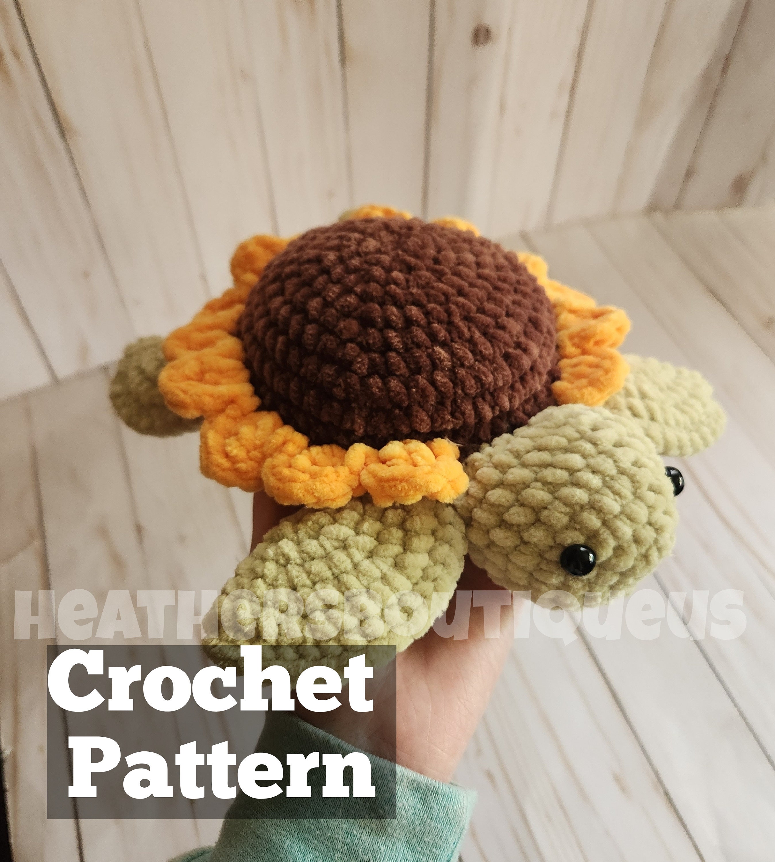 PLUSHCEWT Sunflower Turtle pluche figuur - positieve energie-Turtle