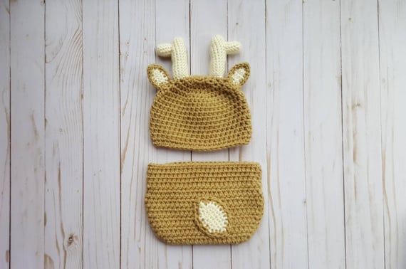 Newborn baby deer outfit, crochet baby deer hat, newborn deer costume,  crochet baby deer outfit, crochet deer hat, newborn girl outfit