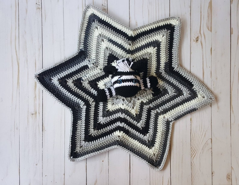 Crochet Zebra Lovey Blanket Zebra Plush Toy Crochet Security | Etsy