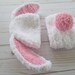 Grey Rabbit Bunny Beanies Hat Newborn Baby Handmade Knitted Crochet Photography Props Newborn Photo Baby Caps