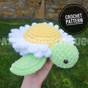 Crochet daisy turtle PATTERN, crochet flower turtle pattern, crochet daisy pattern, heathersboutiqueus, crochet patterns, turtle lovers