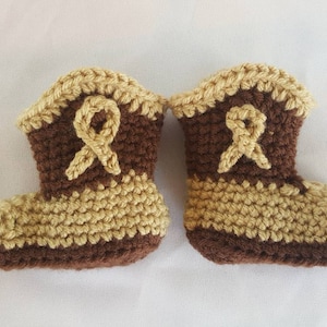 Crochet newborn cowboy boots, baby cowboy boots, newborn baby booties, crochet brown boots, crochet booties