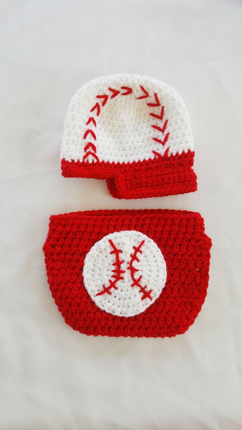 Crochet Newborn Baseball Photo Prop Outfit Baby Baseball Etsy