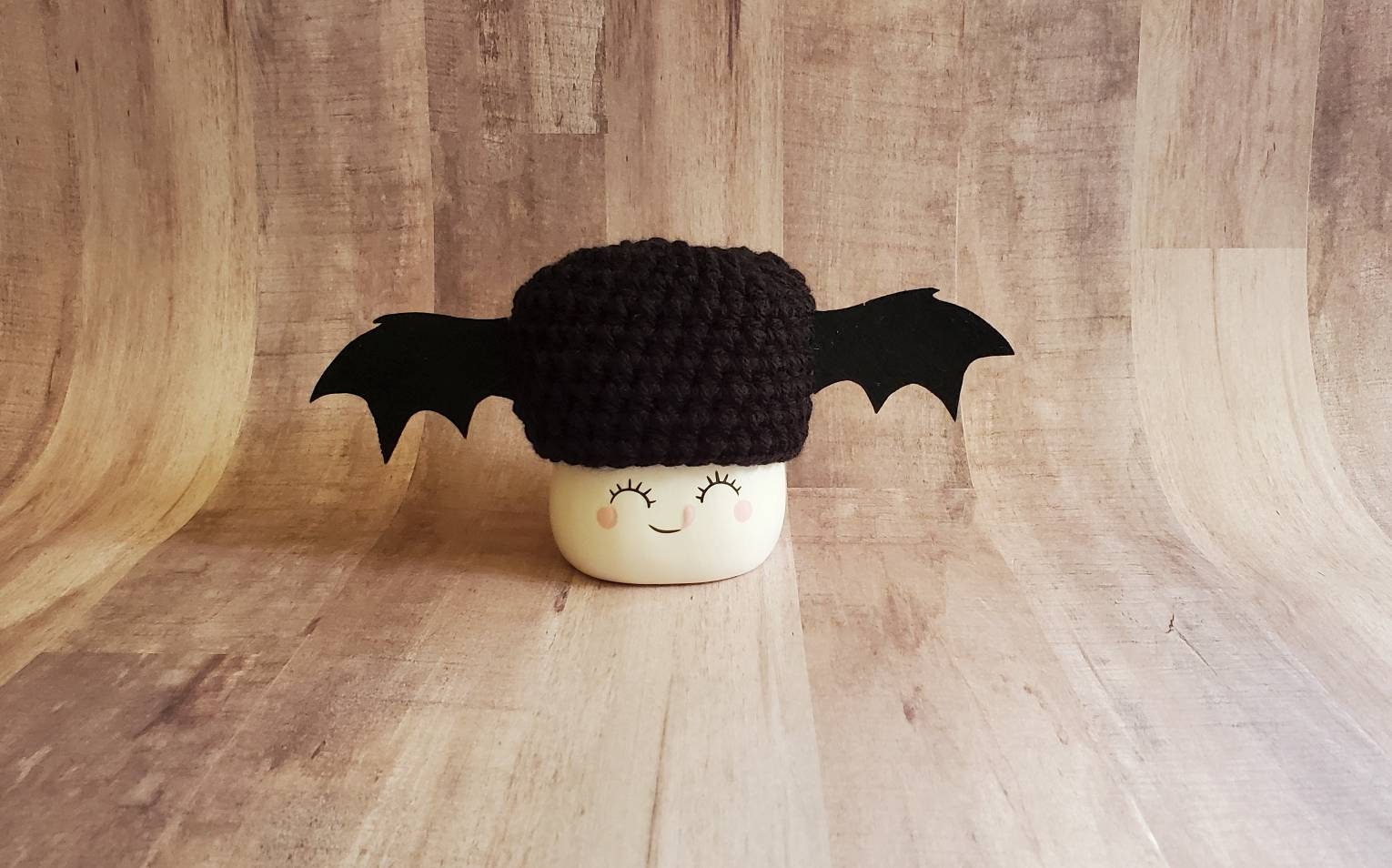 Black bat marshmallow mug hat halloween marshmallow mug hat Etsy