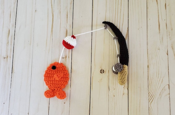 Crochet Newborn Fishing Pole Prop, Crochet Fishing Hat, Crochet