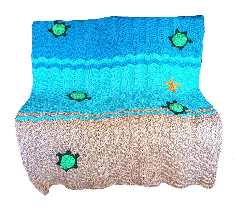 Crochet Sea Turtle Blanket Baby Blanket Nursery Blanket Etsy