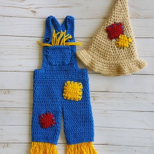 Crochet newborn scarecrow outfit, newborn Halloween costume, crochet scarecrow costume, baby&#39;s 1st halloween, newborn photo prop, scarecrow