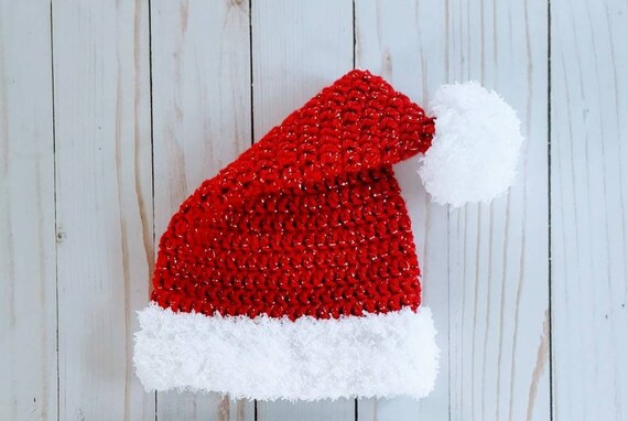crochet baby santa hat