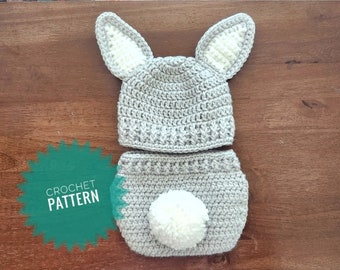 crochet bunny outfit PATTERN, 0-3 months bunny outfit pattern, Easter pattern, crochet Easter pattern, newborn bunny outfit pattern