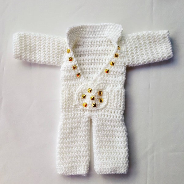 PATTERN crochet newborn Elvis  jumpsuit outfit pattern, crochet elvis outfit pattern, crochet elvis baby pattern, READ DESCRIPTION