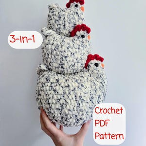 Crochet Chicken Pattern PDF – Amigurumi Hen Tutorial for Farmhouse Decor