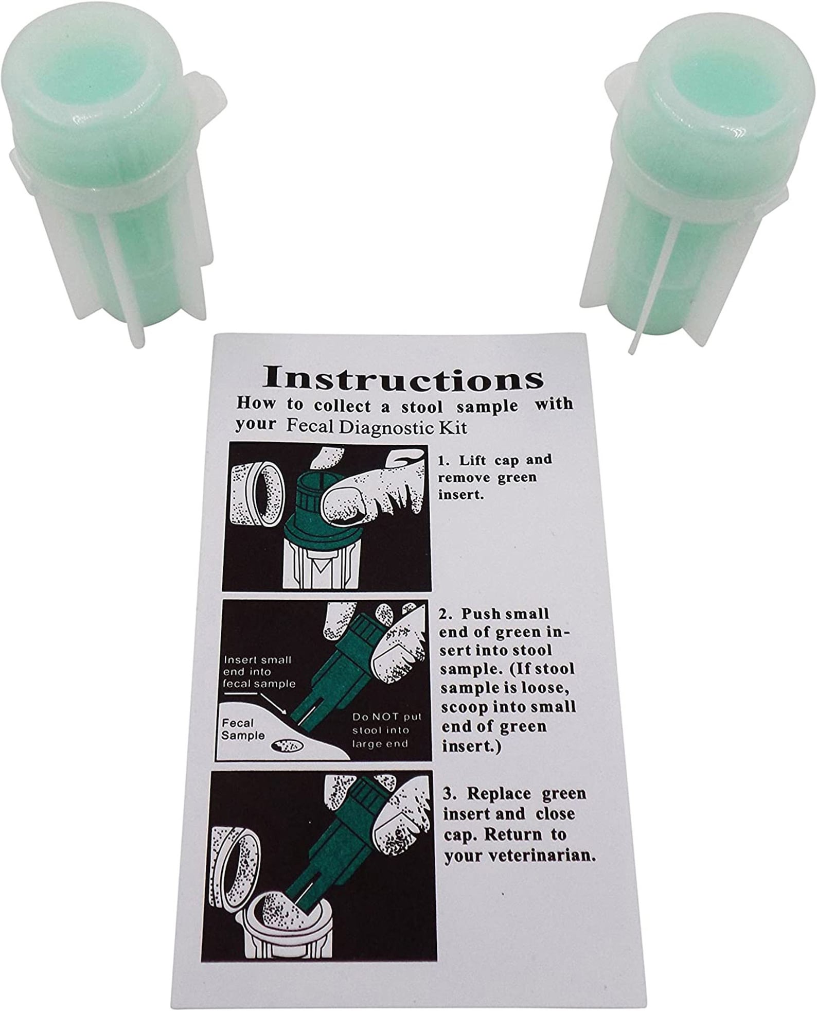 Stool Sample Collection Kit 2 PK Dog Poop Test Tubes for Collecting Pet