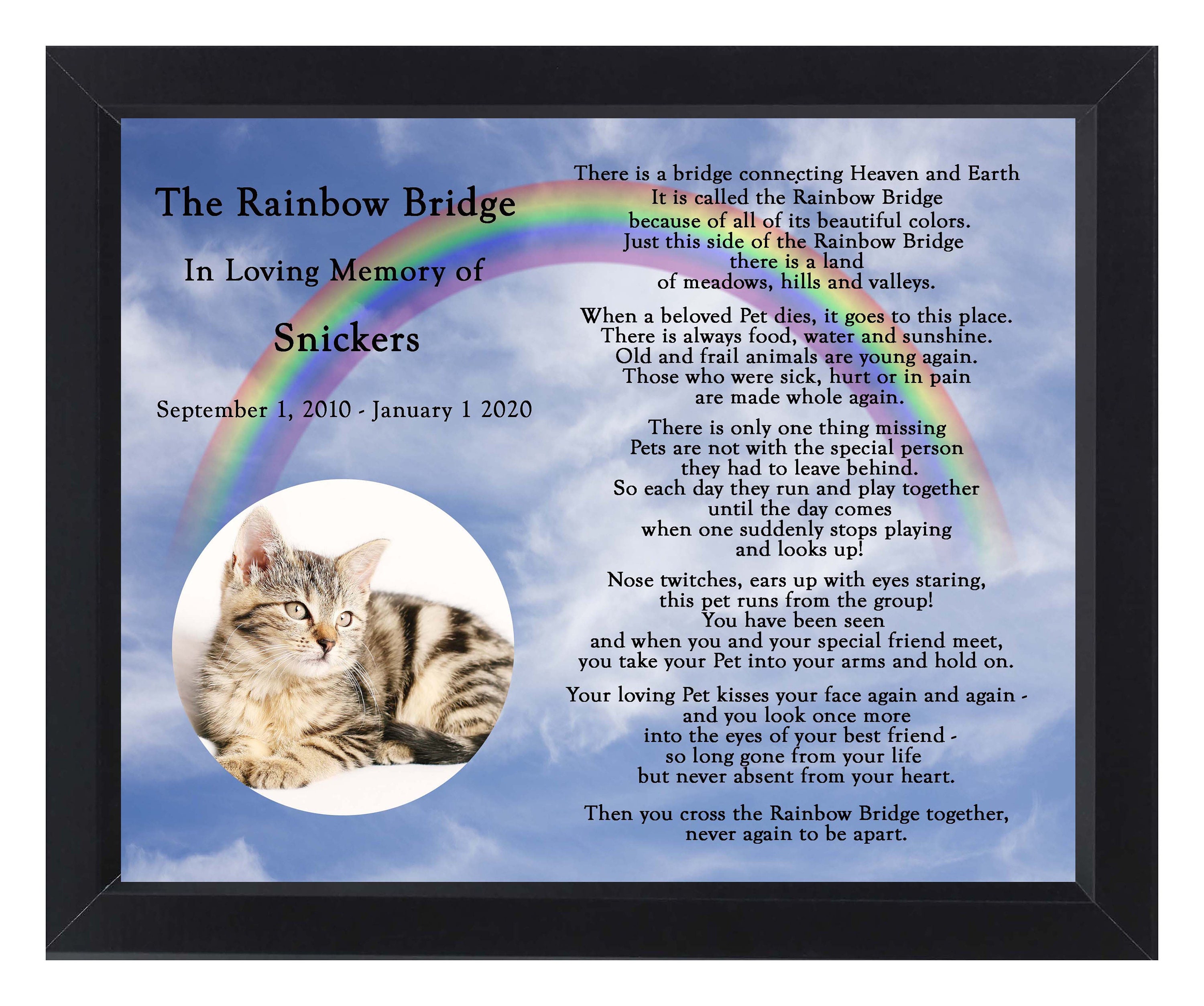 Personalized Rainbow Bridge Pet Loss Pet Memorial Poem Dog Cat - Etsy Canada Personalized Rainbow Bridge Pet Loss Pet Memorial Poem Dog Cat - Etsy Canada