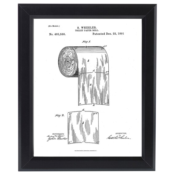 Erste Toilettenpapier Us Patent Kunstdruck Fertig zu Rahmen Vintage 1891