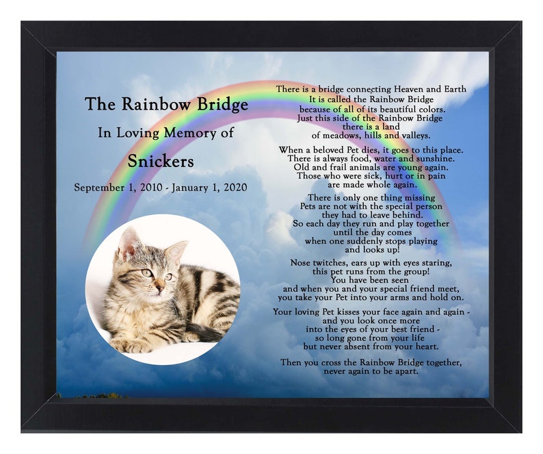 personalized rainbow bridge pet loss pet memorial poem dog