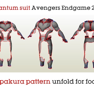 Quantum Suit Avengers Endgame 2019 pepakura pattern unfold for foam