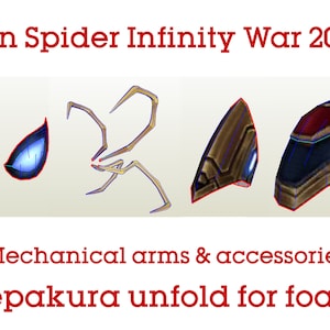 Iron Spider mechanical arms & accessories Avengers Infinity War 2018 movie pepakura unfold for foam