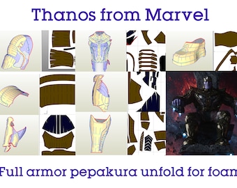 Thanos full armor pepakura unfold for foam