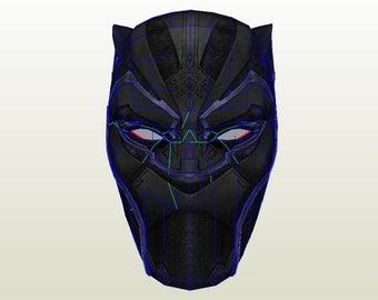 Black Panther 2018 Movie helmet pepakura unfold for foam