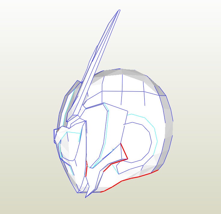 Kamen Rider Valkyrie Lightning Hornet Helmet Pepakura Unfold for Foam ...
