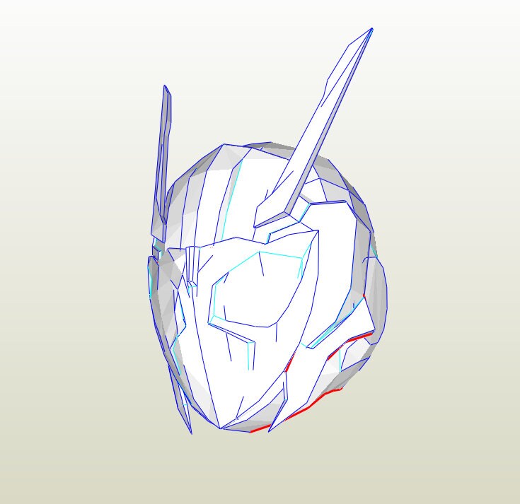 Kamen Rider Valkyrie Lightning Hornet Helmet Pepakura Unfold for Foam ...
