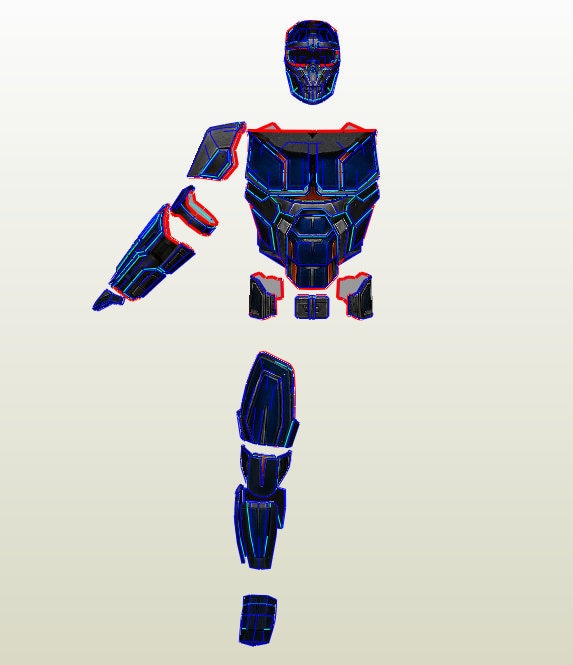 Taskmaster Full Armor Pepakura Unfold for Foam - Black Widow Movie 2020 ...