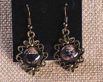 Boucles d'oreilles pendantes inspirées du labyrinthe