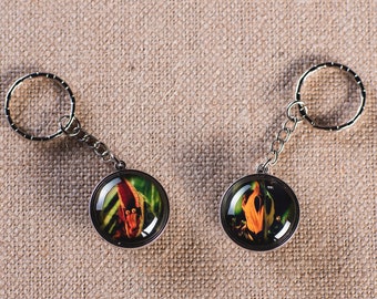 Double-sided Beetlejuice inspired  Barbara and Adam Maitland image key chain